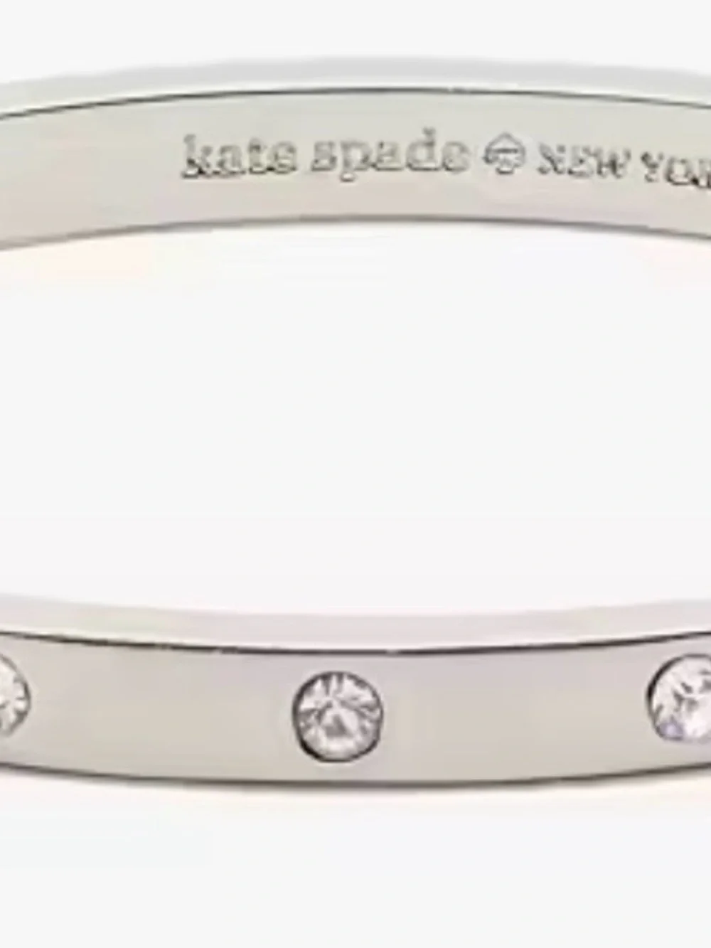 kate spade Silver Crystal Hinged Bangle Bracelet NWOT